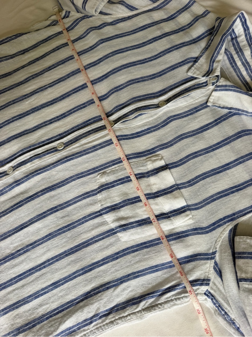Rails "Charli" Villa Stripe Blue White Linen Blend Button Down Shirt Lightweight - Picture 16 of 17